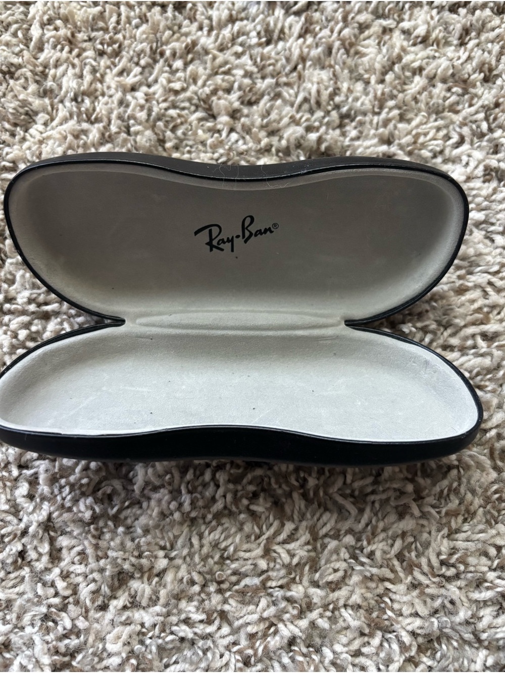 Ray-Ban Black Hard Sunglasses Case with Light Cream Interior